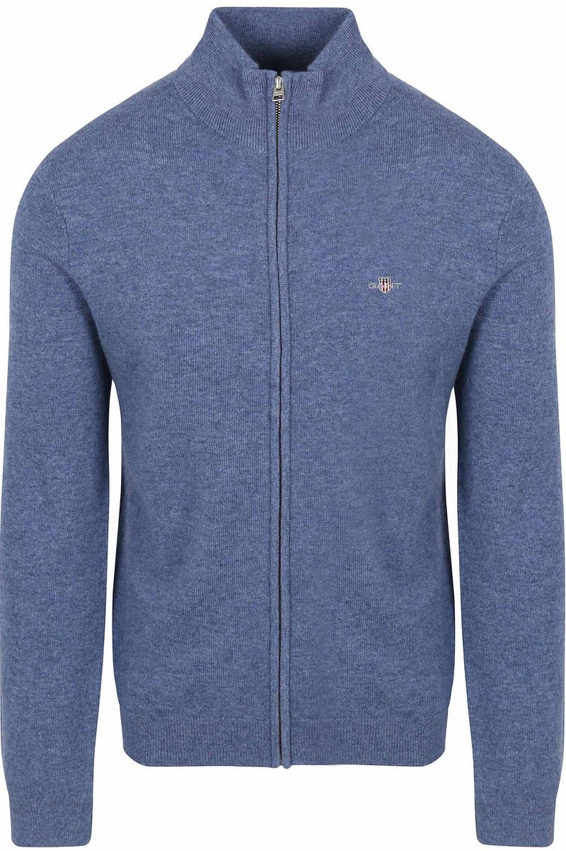 Gant Strickjacke Wool Blend Melange Blau - Größe 3XL günstig online kaufen