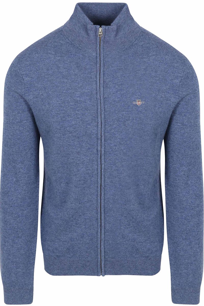 Gant Vest Woolblend Melange Blauw