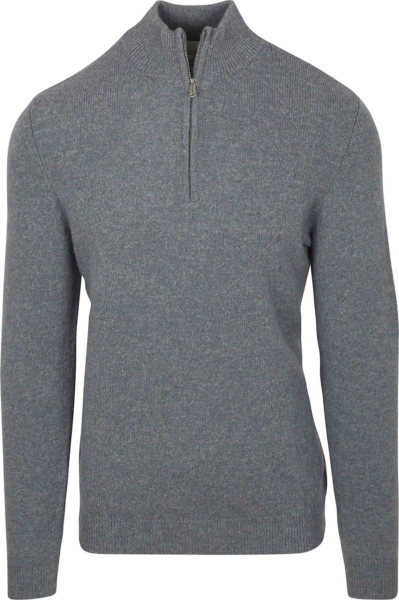 Profuomo Half Zip Pullover Wolle Blend Blau - Größe L günstig online kaufen