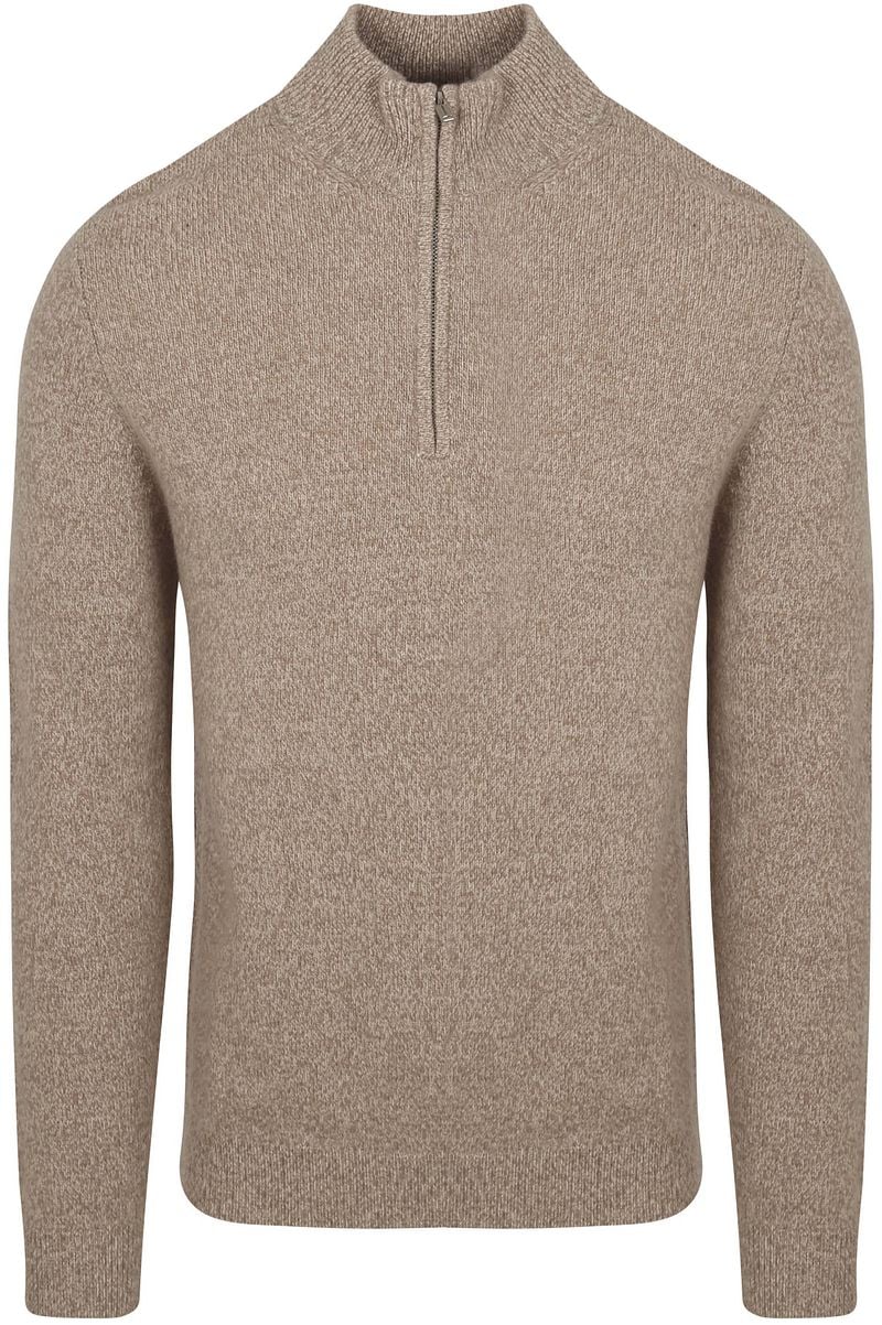 Profuomo Half Zip Pullover Wolle Blend Sand - Größe XL günstig online kaufen