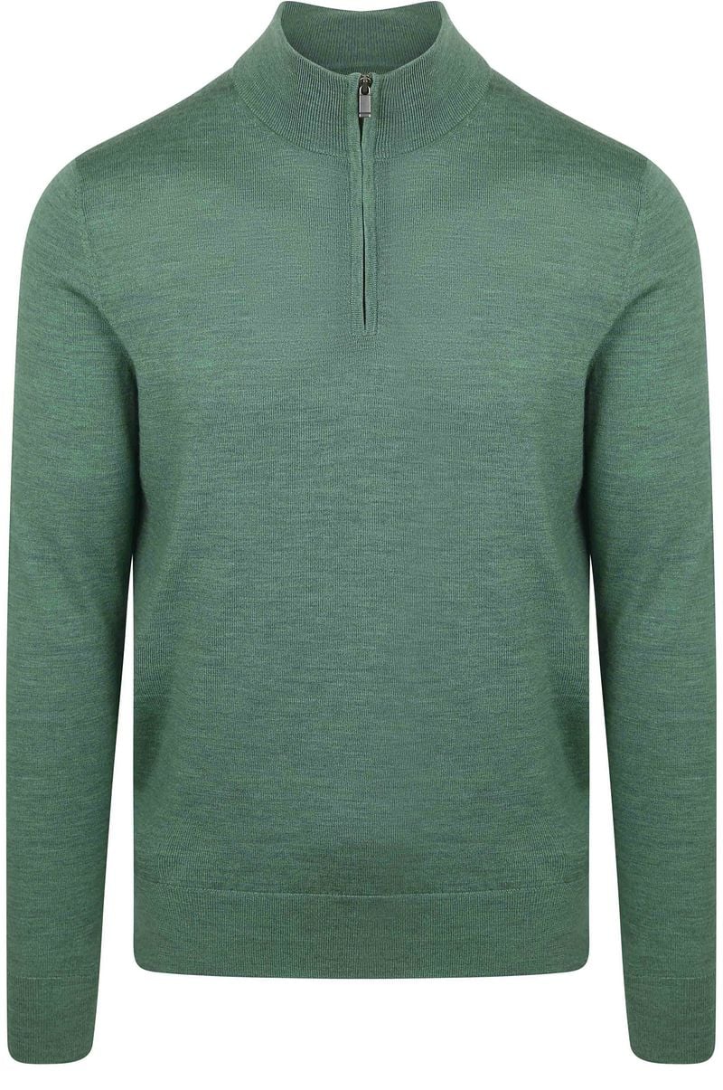 Suitable Merino Half Zip Pullover Mid Grün - Größe L günstig online kaufen