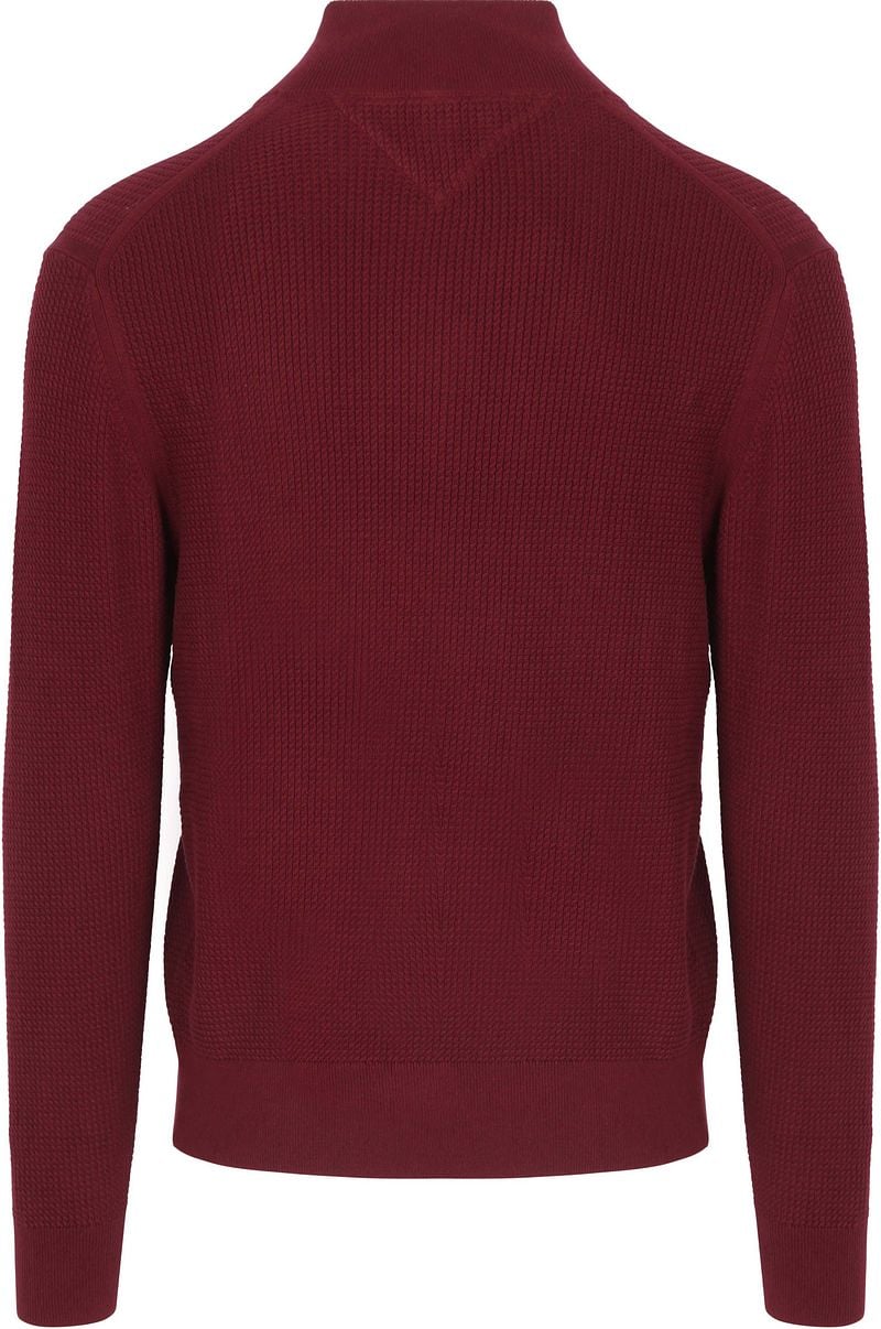 Tommy Hilfiger Half Zip Kabelpullover Bordeaux - Größe XL günstig online kaufen