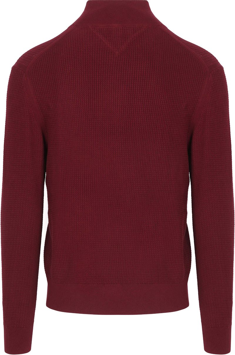 Tommy Hilfiger Half Zip Kabelpullover Bordeaux - Größe XXL günstig online kaufen