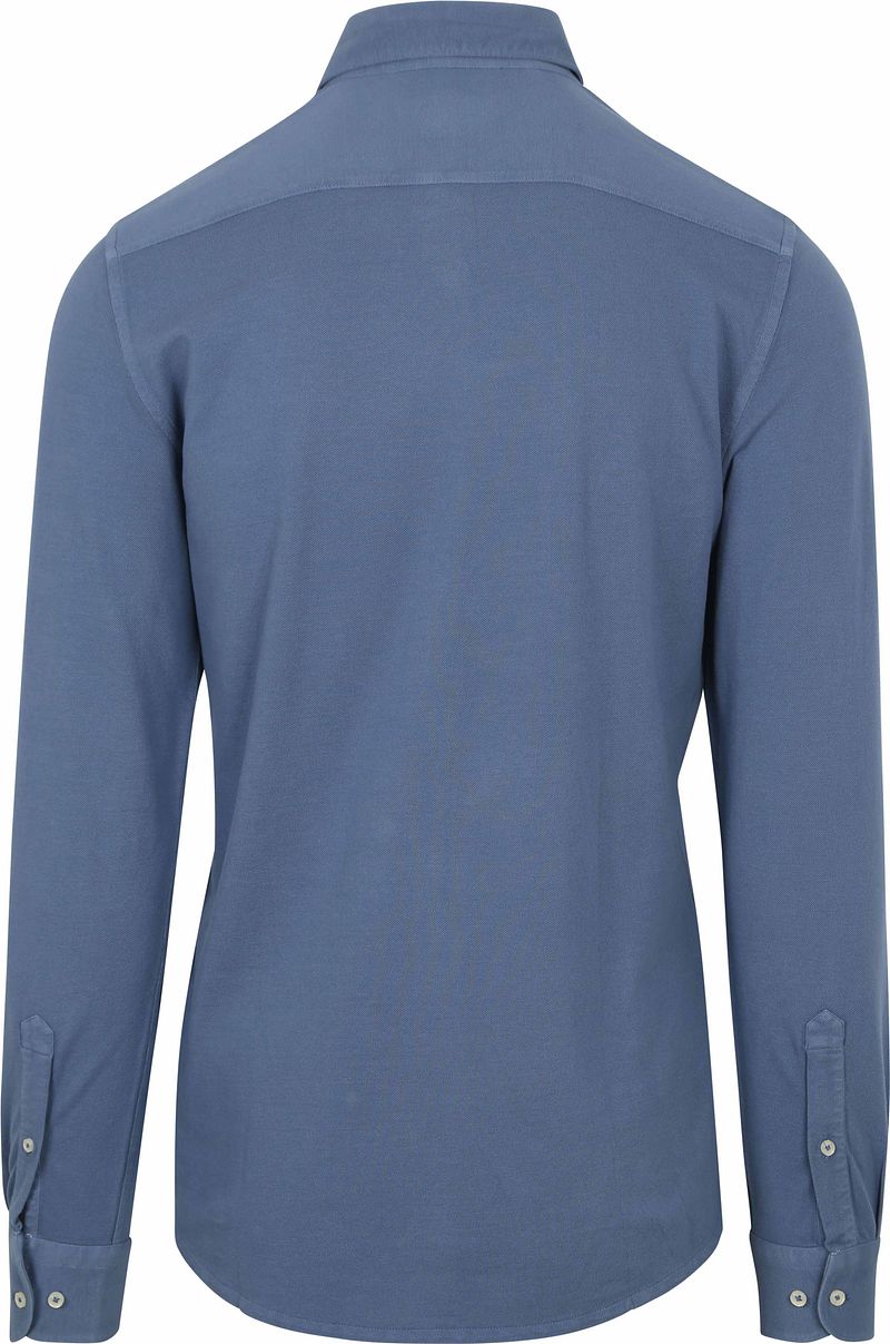 Suitable Piqué Overhemd Jeans Blauw