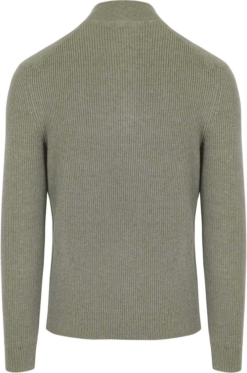 Suitable Half Zip Trui Wol Blend Groen