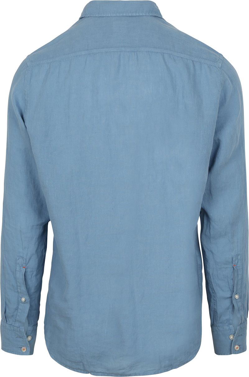 Boss Relegant Overhemd Linnen Blauw