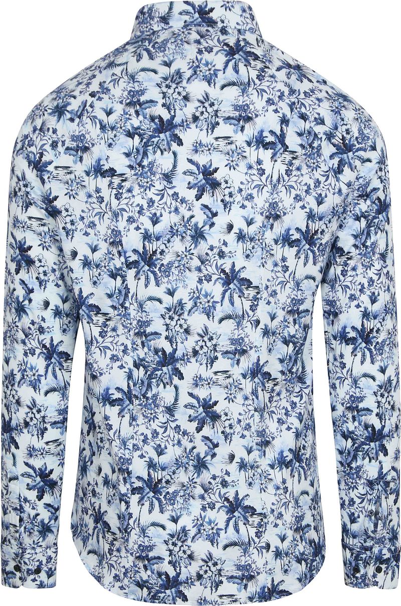 Desoto Overhemd Print Bloem Blauw