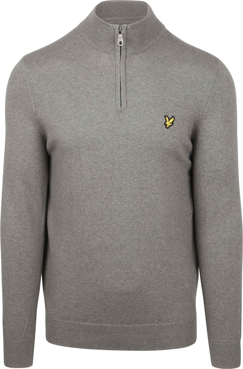 Lyle and Scott Lyle & Scott Half Zip Pullover Merinowol Grijs