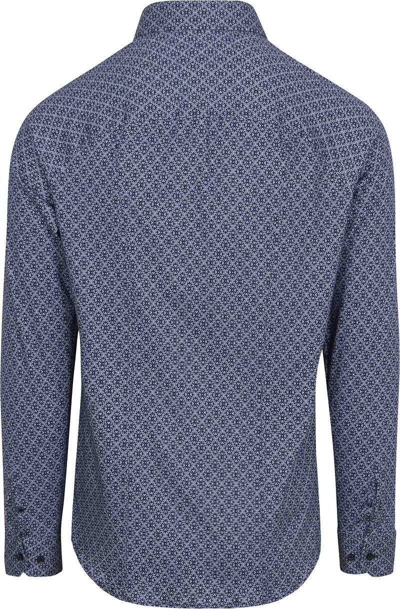 Desoto Overhemd Print Donkerblauw