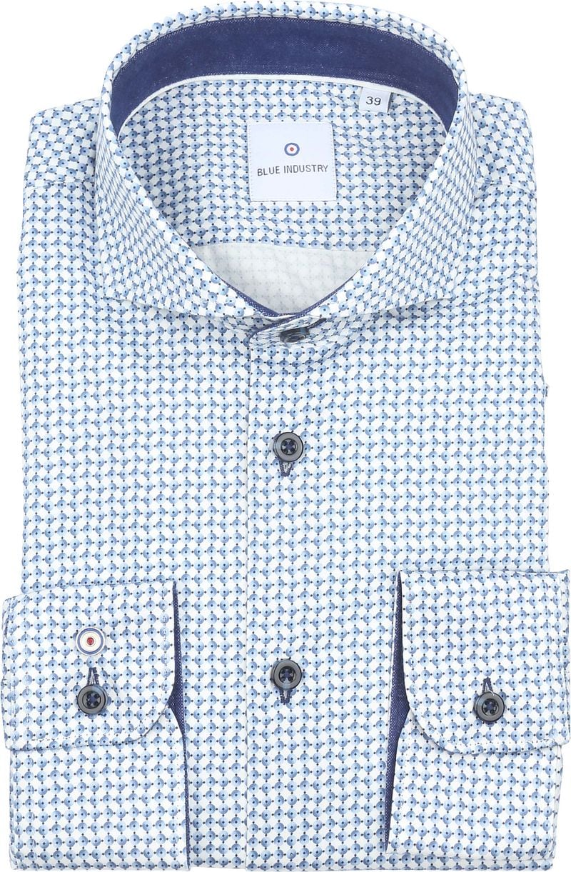 Blue Industry Overhemd Cirkels Blauw