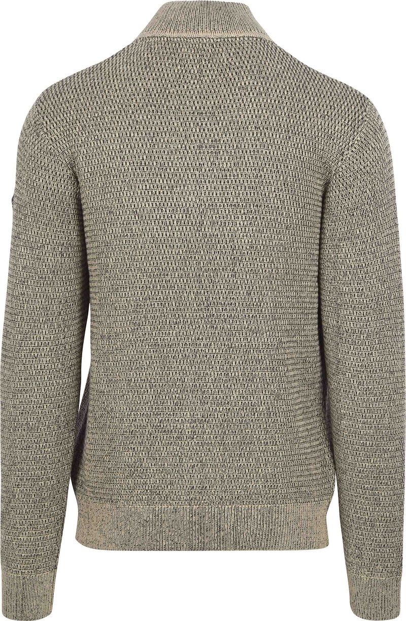 No Excess Half Zip Trui Structuur Melange Stone