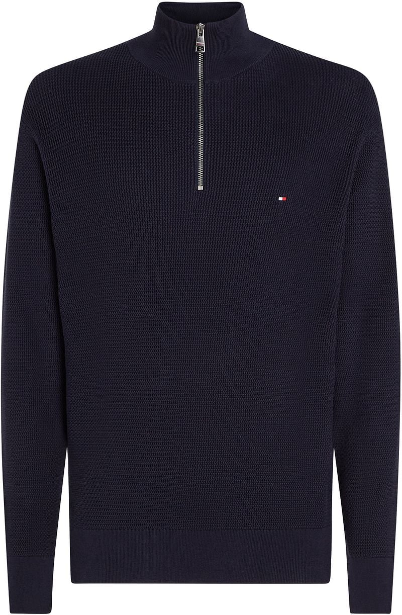 Tommy Hilfiger Racking Half-Zip Structure Navy - Größe M günstig online kaufen