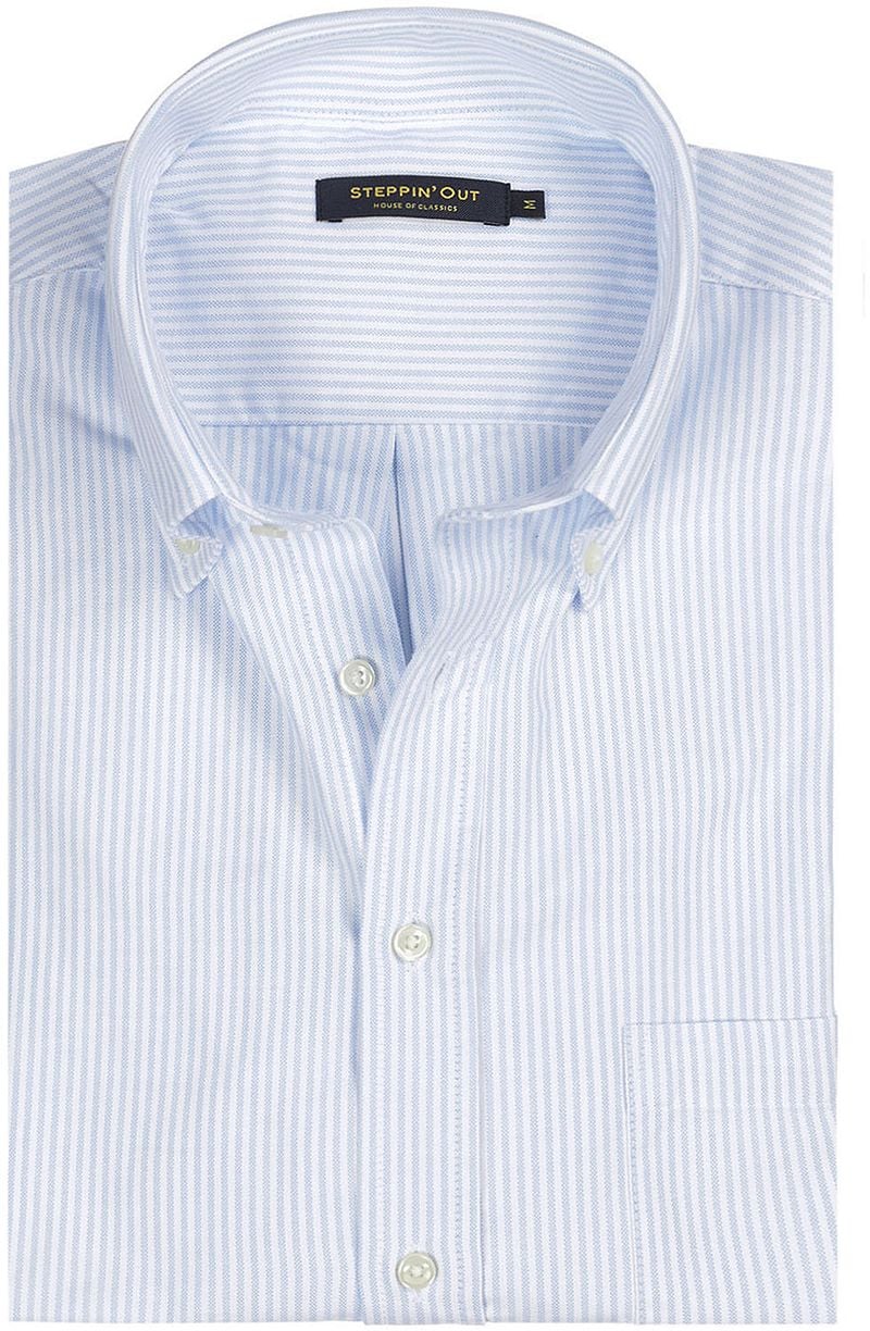 Steppin' Out Overhemd Oxford streep regular fit button-down Light Blue