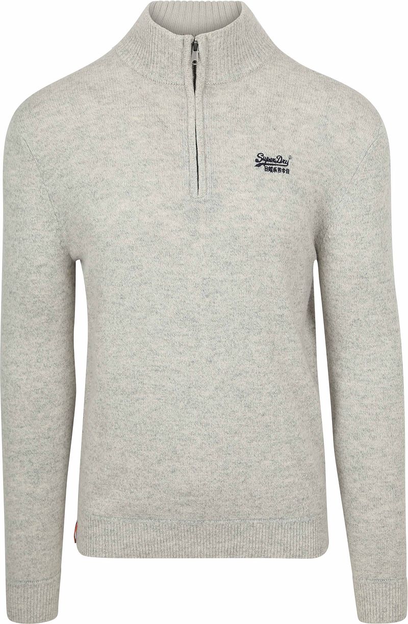 Superdry Henley Essential Half Zip Grau