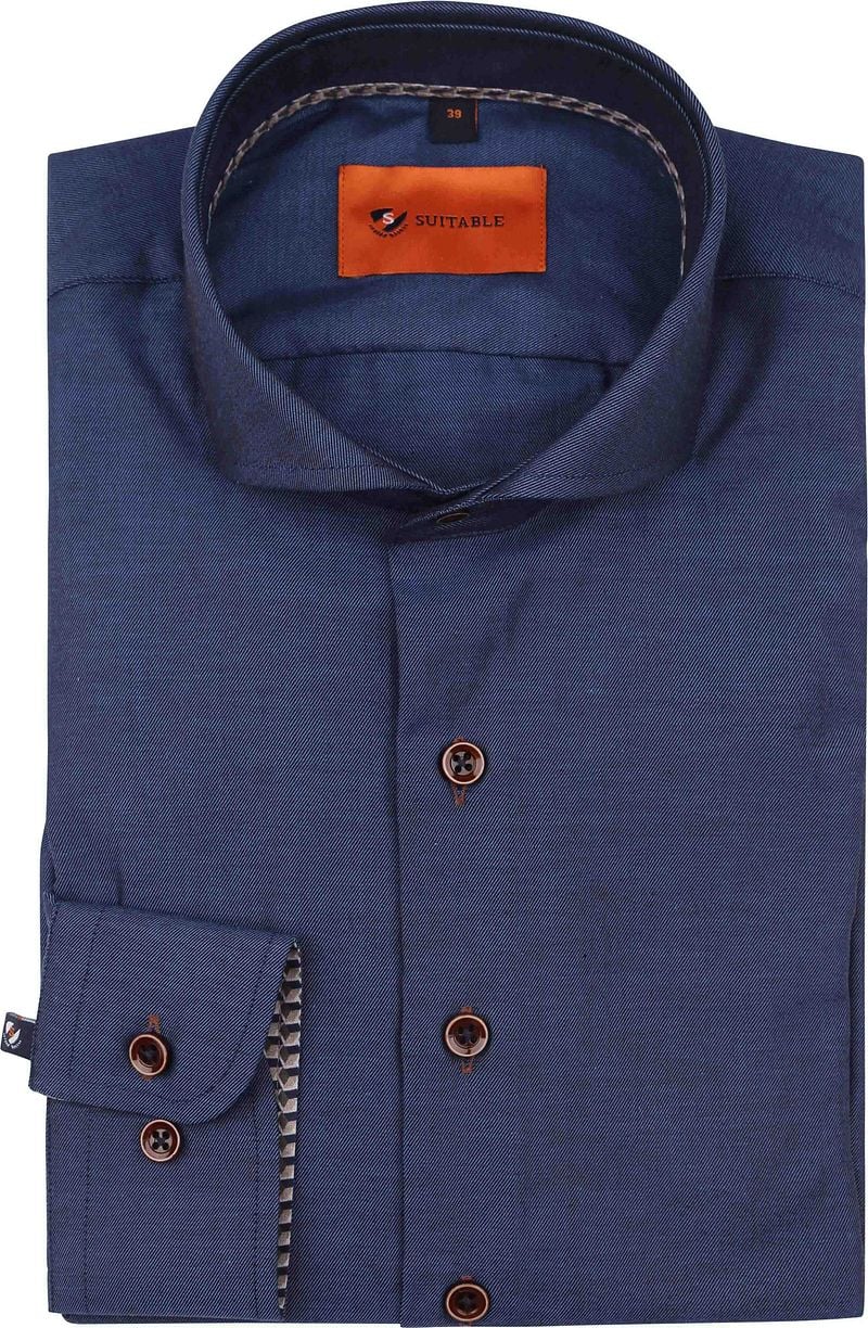 Suitable Twill Hemd Indigoblau - Größe 43 günstig online kaufen