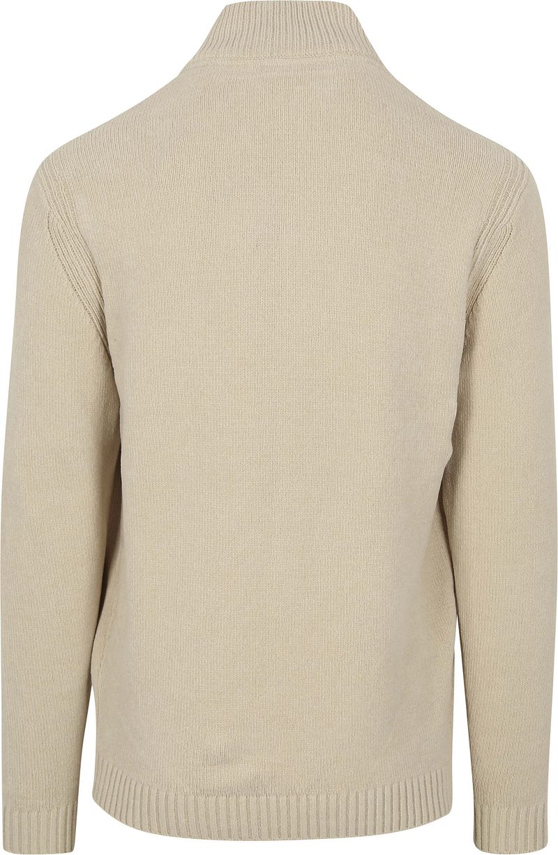 No Excess Half Zip Trui Chenille Ecru