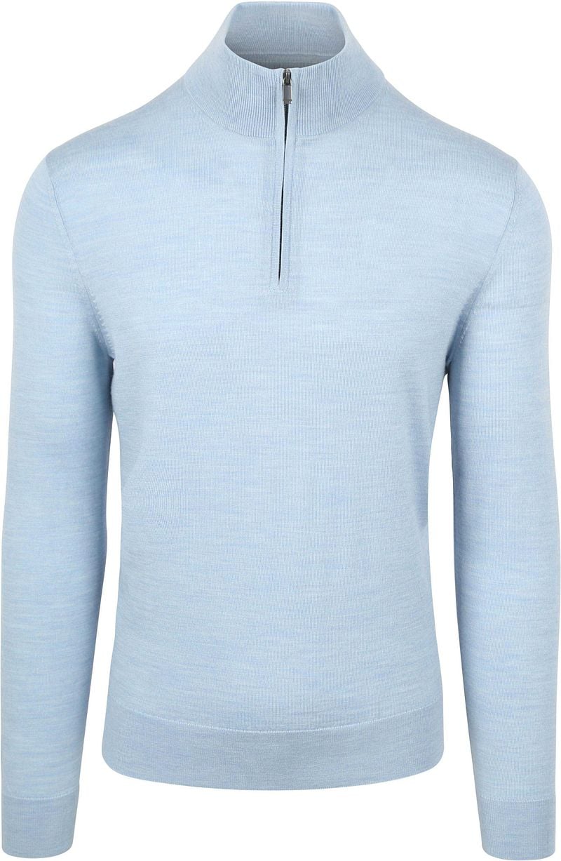 Suitable Merino Half Zip Pullover Hellblau - Größe XL günstig online kaufen