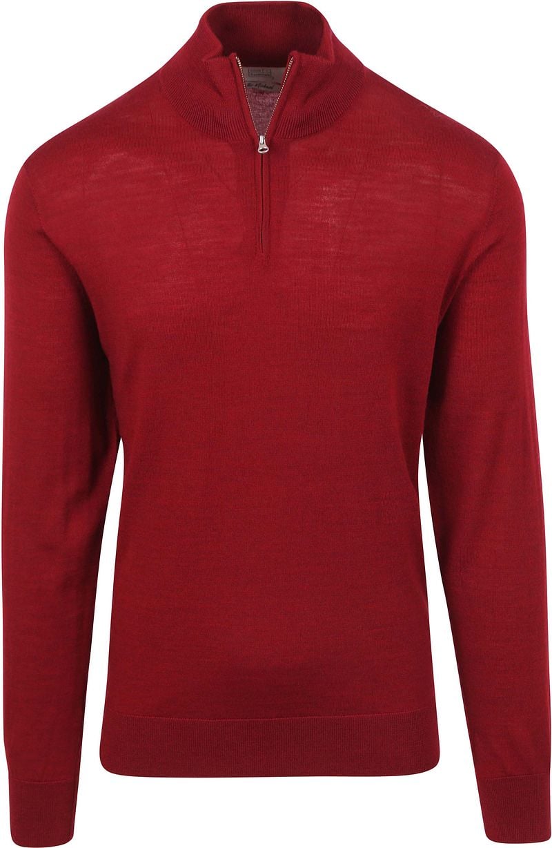 King Essentials The Michael Half Zip Pull Merino Rot - Größe L günstig online kaufen