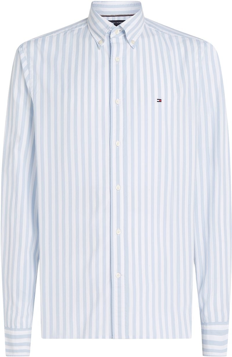 TOMMY HILFIGER Heren Overhemden Flex Poplin Bold Stripe Rf Shirt Lichtblauw