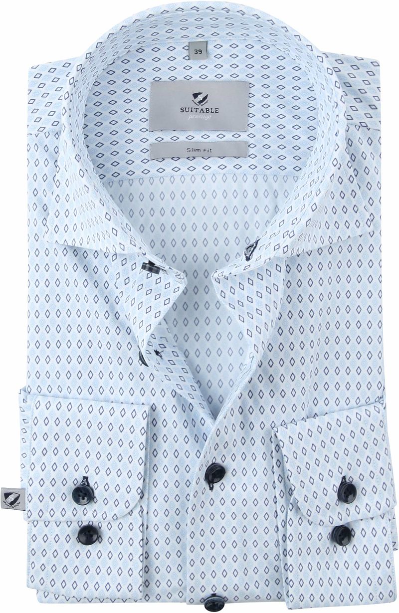 Suitable Prestige Chemise Imprimé Clair   Bleu clair Bleu taille 39