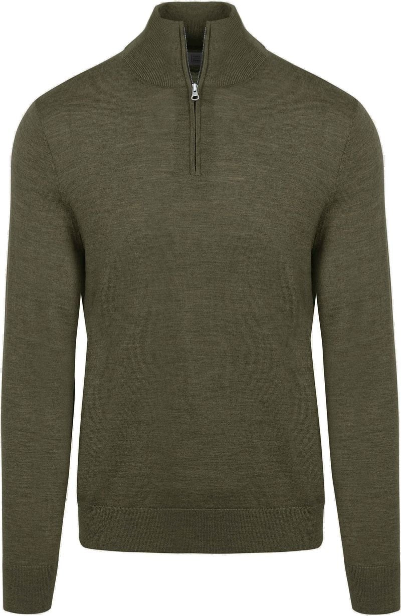 King Essentials The Michael Half Zip Pull Army Merino Grün - Größe L günstig online kaufen