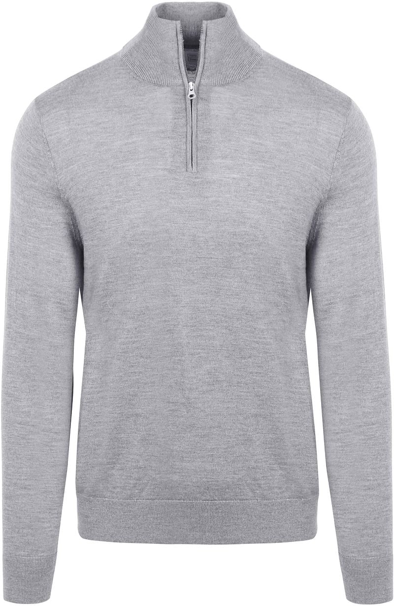 KING Essentials The Michael Half Zip Pull Merino Grijs