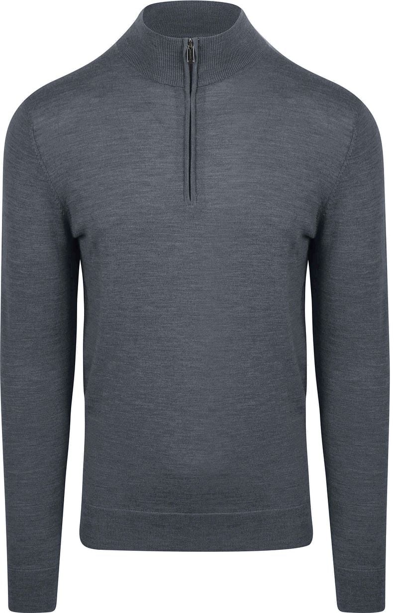 PROFUOMO Heren Truien & Vesten Pullover Half Zip Antraciet