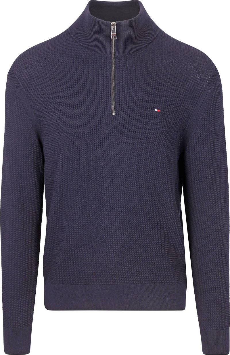 Tommy Hilfiger Half Zip Kabelpullover Navy - Größe XXL günstig online kaufen