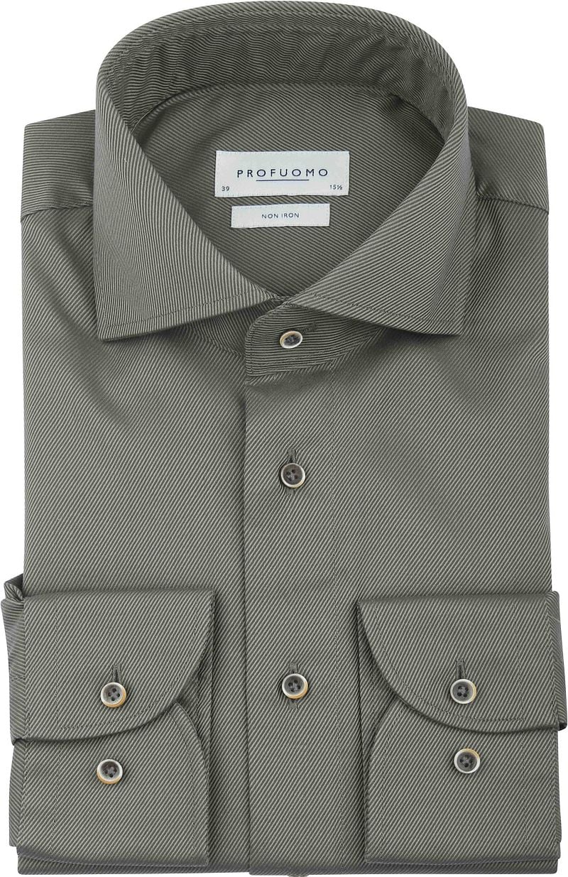 Profuomo Twill Hemd Dunkelgrün - Größe 37 günstig online kaufen