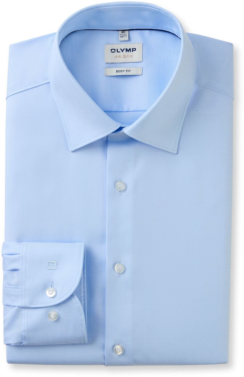 Olymp Level Five Overhemd Extra Lange Mouwen Twill Lichtblauw
