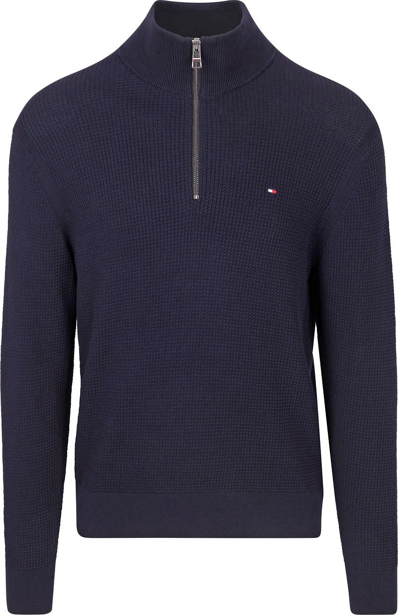 Tommy Hilfiger Half Zip Kabelpullover Navy - Größe XXL günstig online kaufen