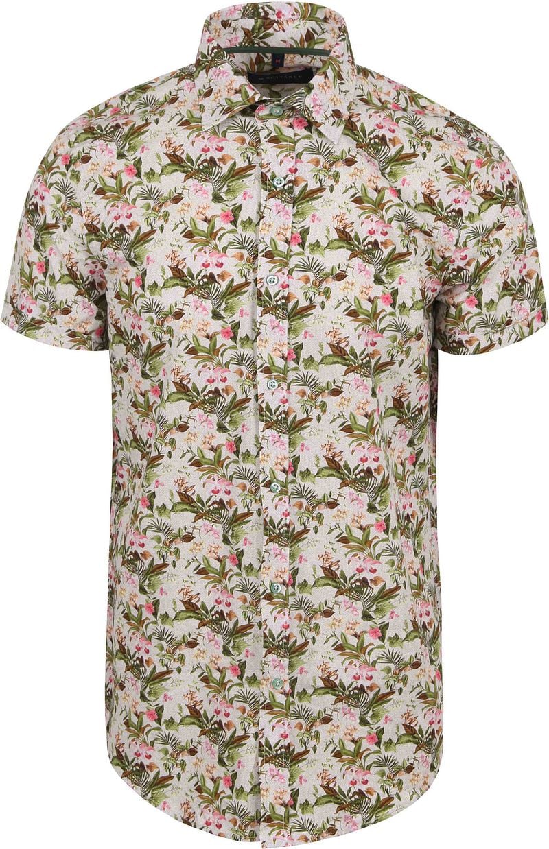 Suitable Short Sleeve Overhemd Print Jungle Groen