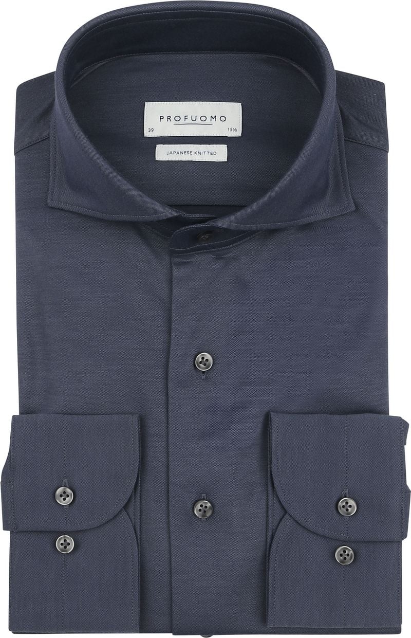Profuomo Japanese Knitted Hemd Denim Navy - Größe 37 günstig online kaufen