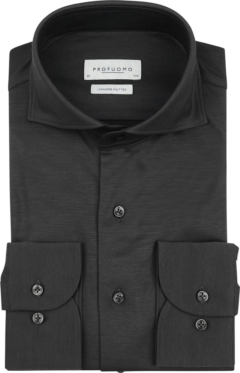 Profuomo Japanese Knitted Overhemd Antraciet