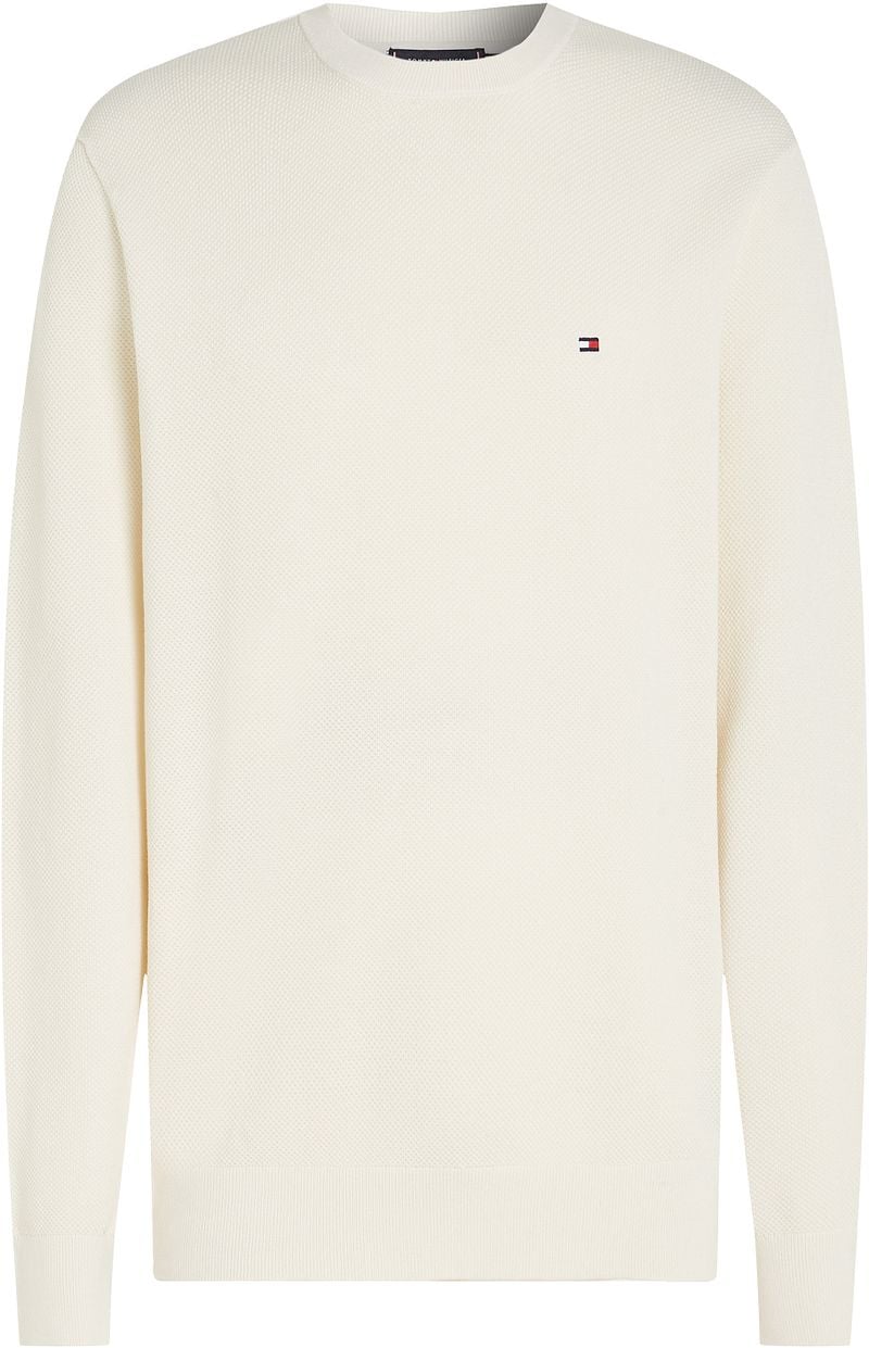 Tommy Hilfiger Structure Pullover Off White - Größe S günstig online kaufen