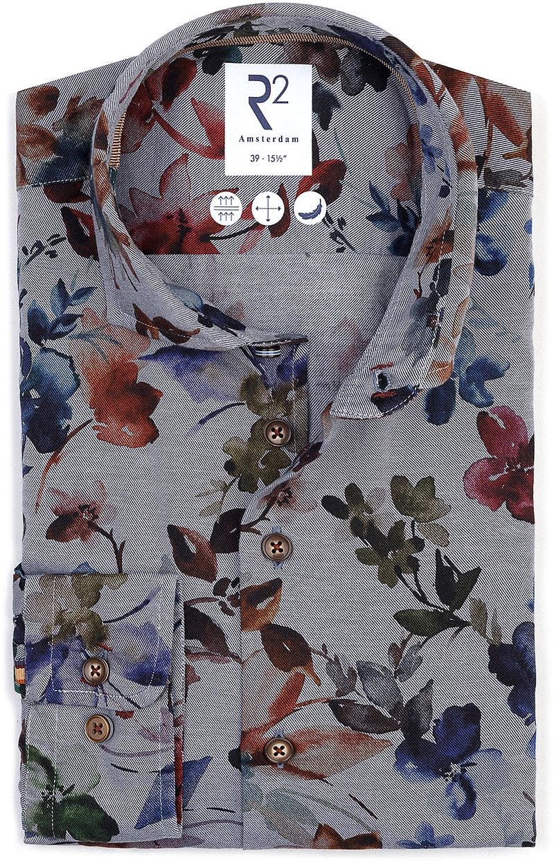 R2 Hemd Flanell Flower Druck Multicolour - Größe 44 günstig online kaufen