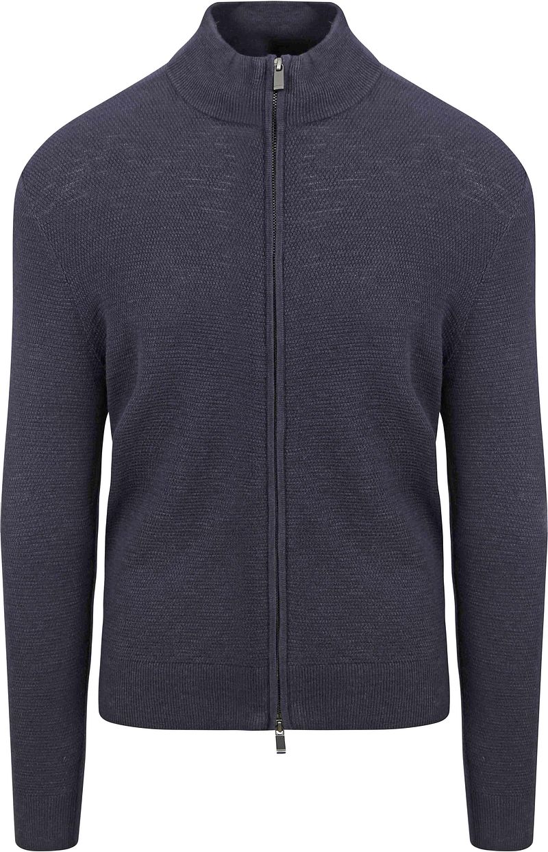 Suitable Vest Structuur Navy