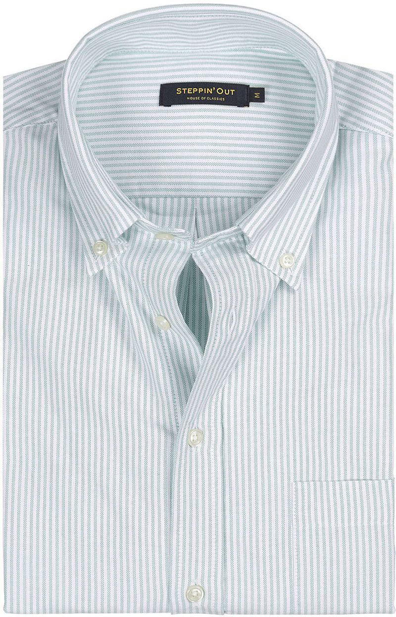 Steppin' Out Hemd Oxford Streifen Grün - Größe L günstig online kaufen