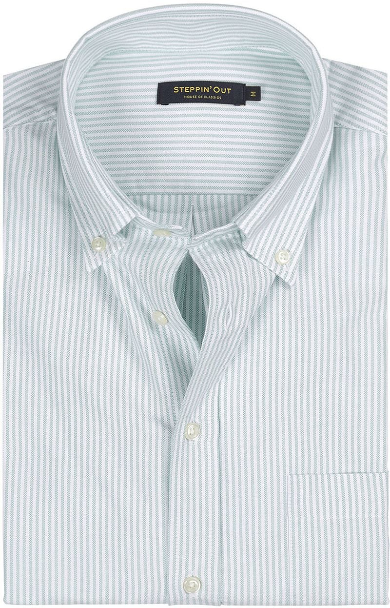 Steppin' Out Hemd Oxford Streifen Grün - Größe L günstig online kaufen