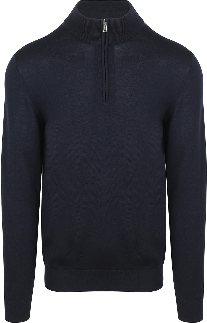 Profuomo Half Zip Pullover Merinowol Navy