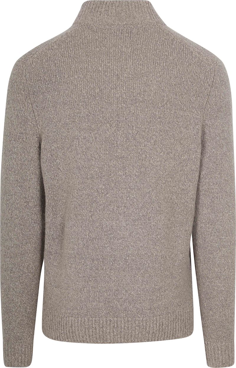 Suitable Half Zip Pullover Boiled Wool Taupe
