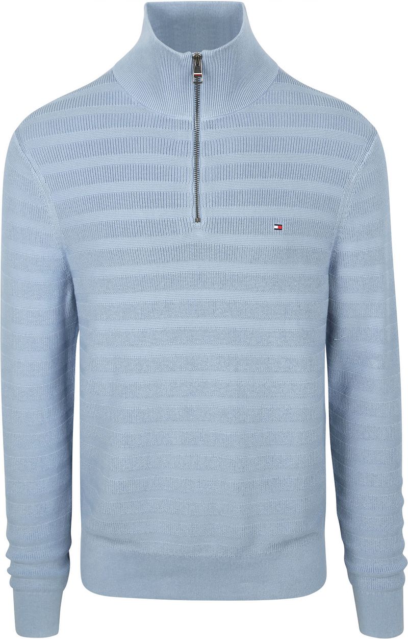 Tommy Hilfiger Pullover Halfzip Structure Indigo - Größe M günstig online kaufen
