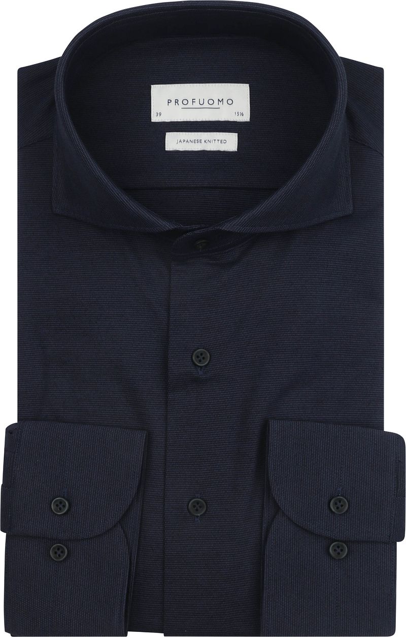 Profuomo Japanese Knitted Hemd Structure Navy - Größe 37 günstig online kaufen