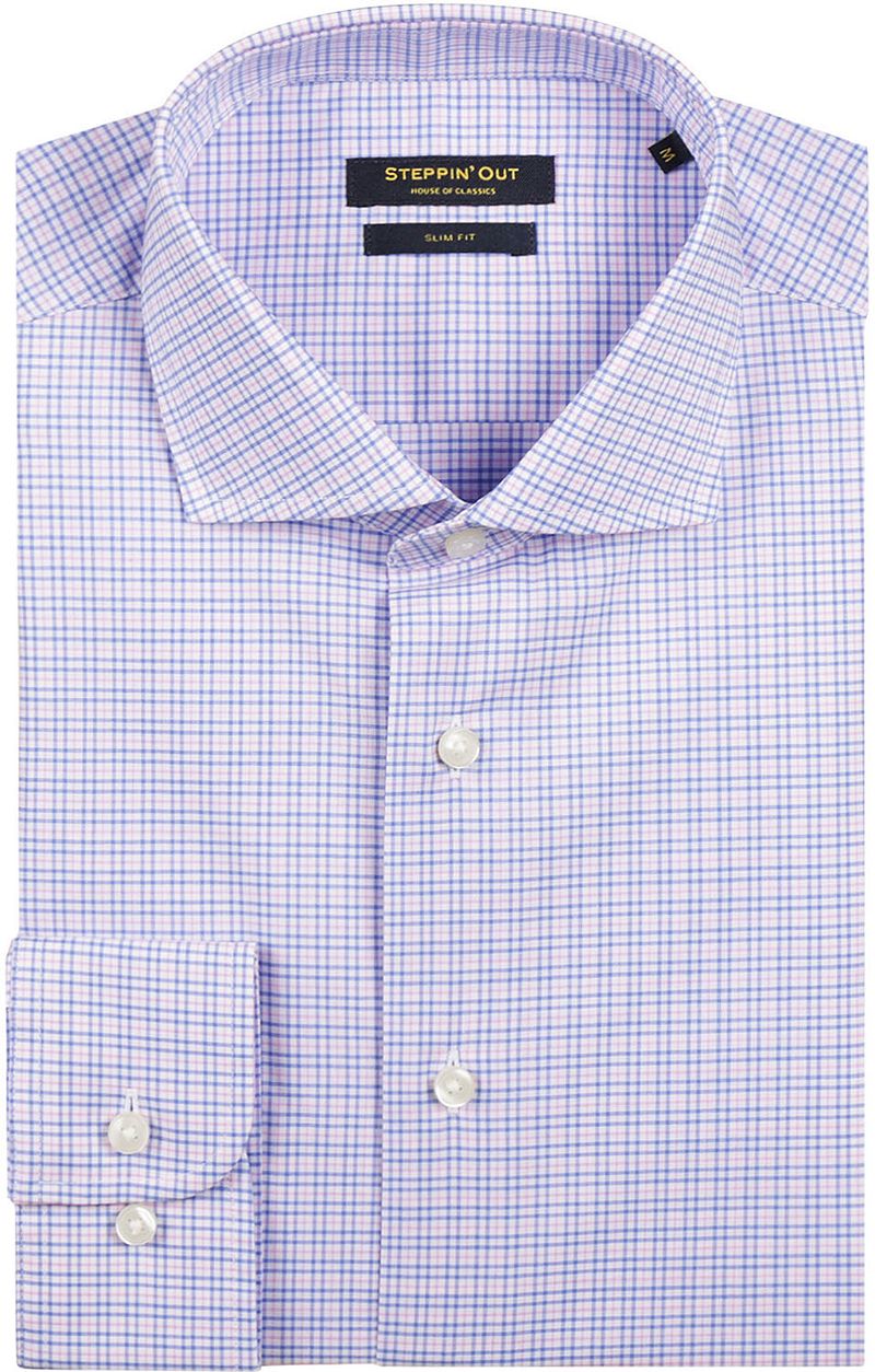 Steppin' Out Overhemd Slim-Fit Ruiten Blauw Rood