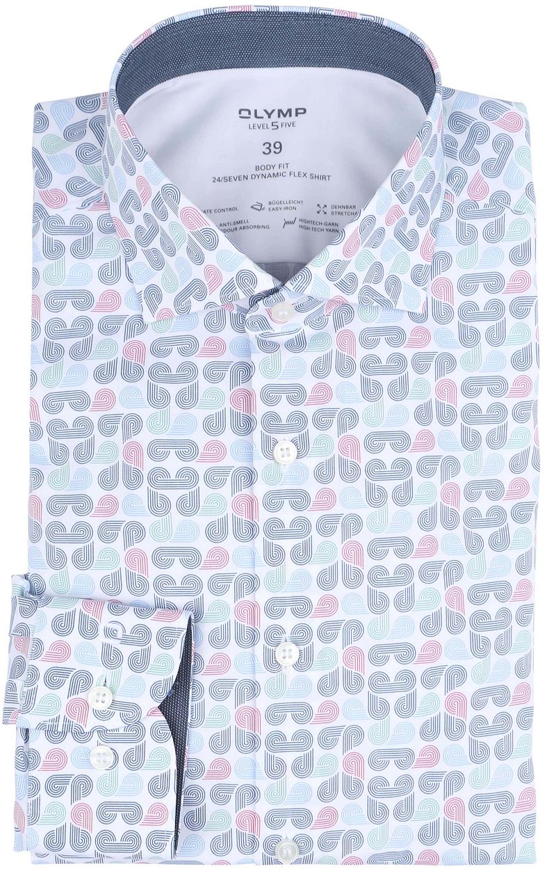 Olymp Overhemd Level 5 Print Multicolour