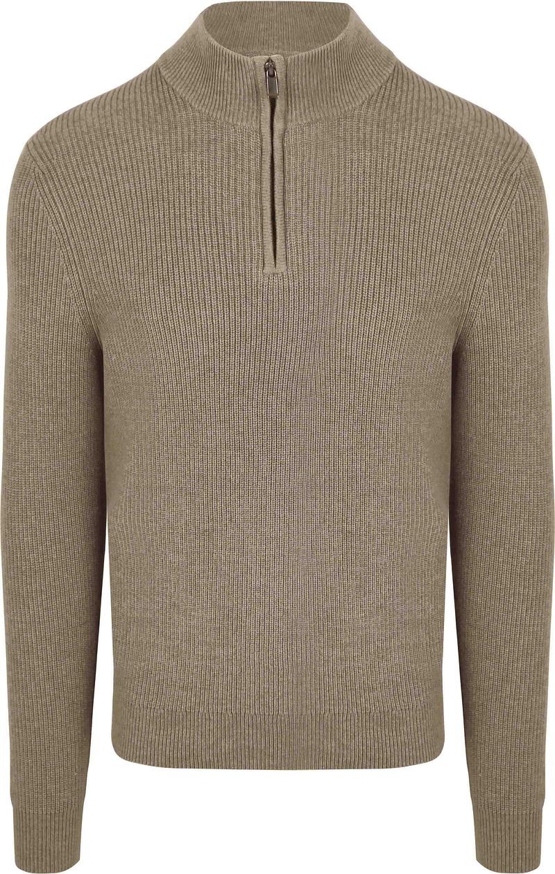 Suitable Half Zip Wool Blend Pullover Taupe - Größe XXL günstig online kaufen