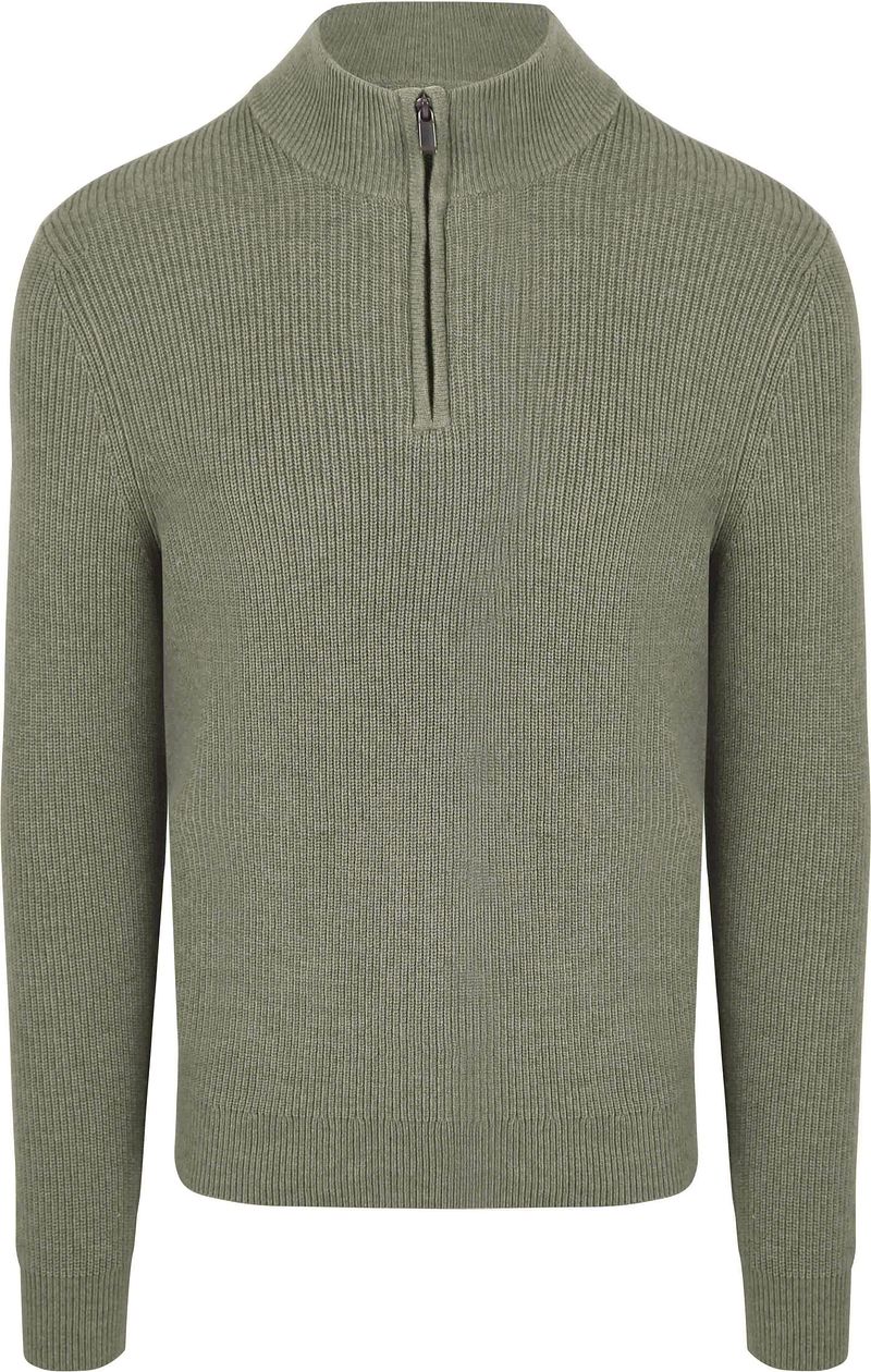 Suitable Half Zip Wool Blend Pullover Grün - Größe XXL günstig online kaufen