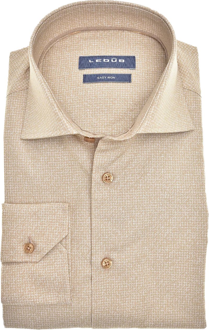 Ledub Shirt Druck Beige  - Größe 43 günstig online kaufen