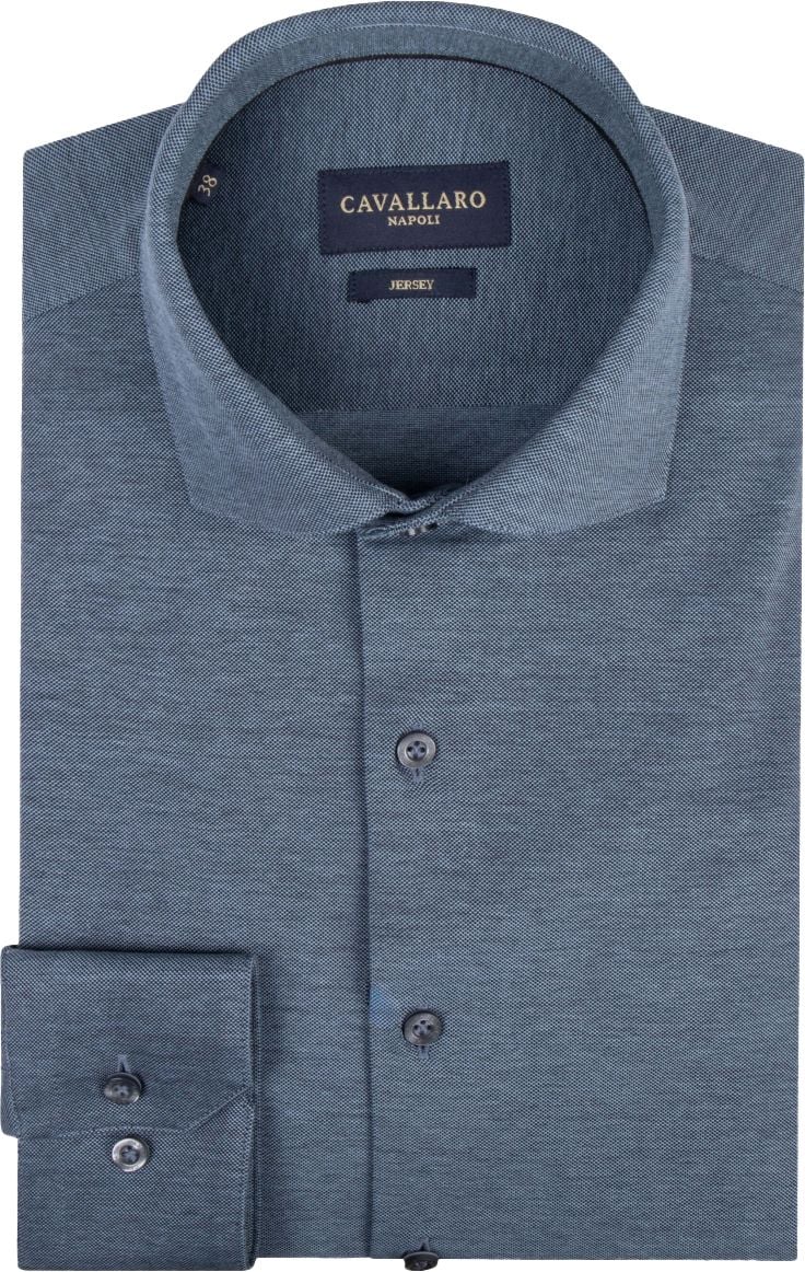 Cavallaro Piqué Hemd Grey Blue - Größe 40 günstig online kaufen