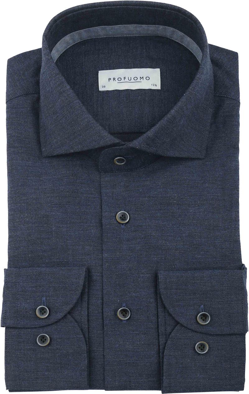 PROFUOMO Heren Overhemden Shirt Cutaway Sc Sf Blauw